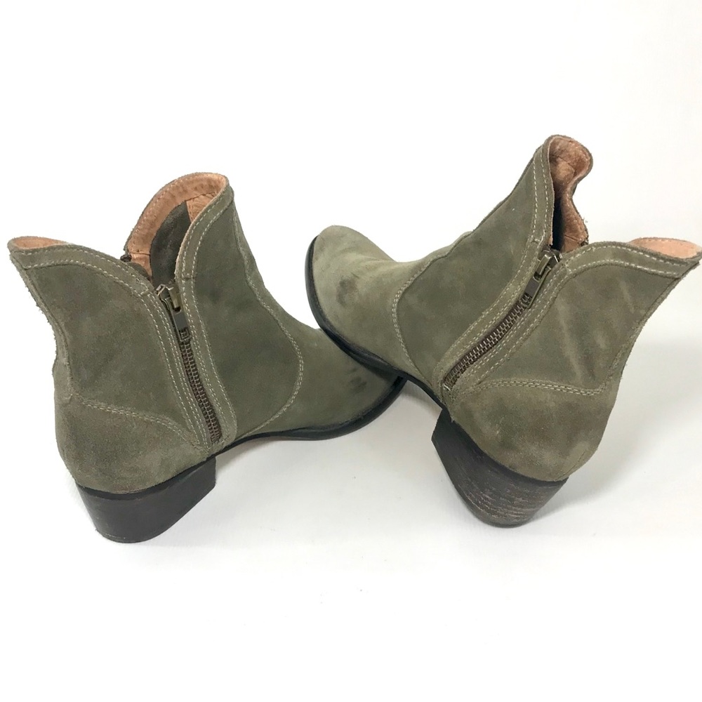 Anthro Seychelles Suede Taupe Lucky Penny Booties - Picture 5 of 8
